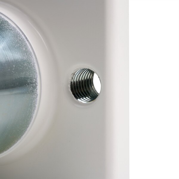 close-up view of the mounting holes
